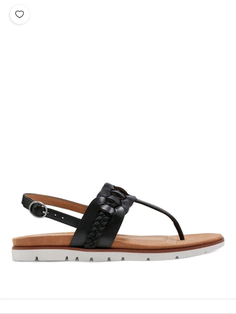 Easy Spirit Womens Elaine Leather Braided Thong Sandals Black Size 9 Shoes NEW - Picture 2 of 8